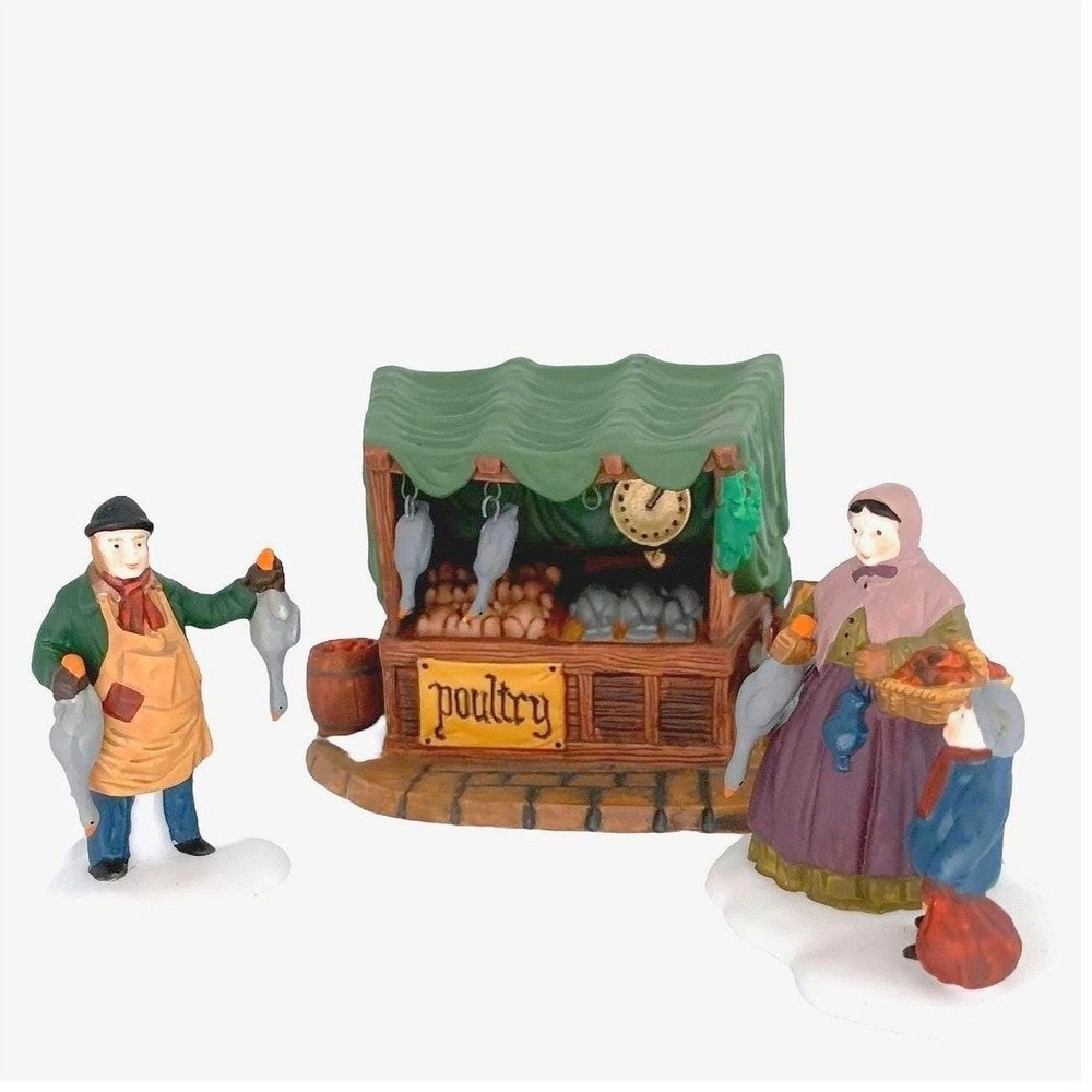 Dept 56 Heritage Village Poultry Market Vendor‎ Stall Retired Boxed Accessory